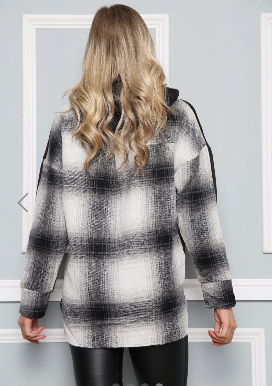 Checkered Hoodie Black